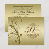 50e Golden Wedding Jubileum Uitnodiging Kaart (Voorkant / Achterkant)