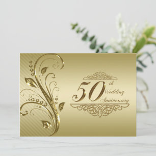 50e Golden Wedding Jubileum Uitnodiging Kaart
