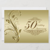 50e Golden Wedding Jubileum Uitnodiging Kaart (Voorkant)