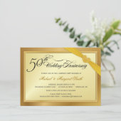 50e Golden Wedding Jubileum Uitnodigingen (Staand voorkant)