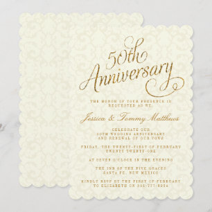 50e Golden Wedding Jubileum Uitnodigingen