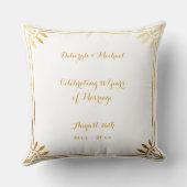 50e Golden Wedding Jubileum White & Gold Photo Kussen (Achterkant)