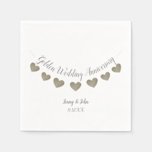 50e Golden Wedding Jubileum wit bunting Servet