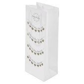 50e Golden Wedding Jubileum wit bunting Wijn Cadeautas (Voorkant Gekanteld)