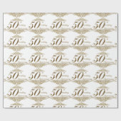 50e Golden Wedding Jubileum Wrapping Paper Cadeaupapier (Vlak)