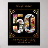50e Golden Wedding Persoonlijke Foto Collage Poster (Voorkant)