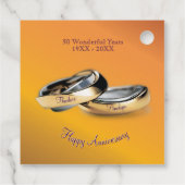 50e ✨💛 Golden Wedding Rings Jubileum Bedankjes Labels (Achterkant)