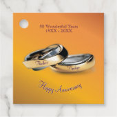 50e ✨💛 Golden Wedding Rings Jubileum Bedankjes Labels (Voorkant)