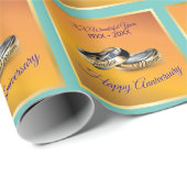 50e ✨💛 Golden Wedding Rings Jubileum Cadeaupapier (Rol Hoek)