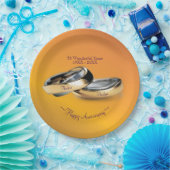 50e ✨💛 Golden Wedding Rings Jubileum Papieren Bordje (Feest)