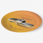 50e ✨💛 Golden Wedding Rings Jubileum Papieren Bordje (Gekanteld)