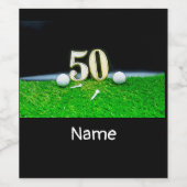 50e Golf verjaardag naar golfer met ballen golf Wijn Etiket (Enkel label)