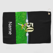 50e Golfverjaardag om te golfen met ballen en t -  Golfhanddoek (Horizontaal)