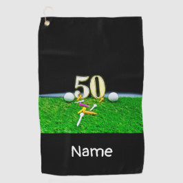 50e Golfverjaardag om te golfen met ballen en t -  Golfhanddoek