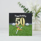50e Golfverjaardag om te golfen met ballen en t-sh (Staand voorkant)
