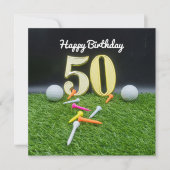 50e Golfverjaardag om te golfen met ballen en t-sh (Voorkant)