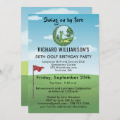 50E GOLFVERJAARDAGSFEEST MET T-SHIRT UITNODIGING (Voorkant / Achterkant)