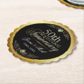 50e goudbruiloft moderne typografie kartonnen onderzetters (Gekanteld)