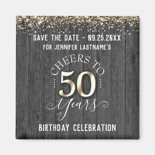 50e gouddag Bewaar de datum Magneet (Voorkant)