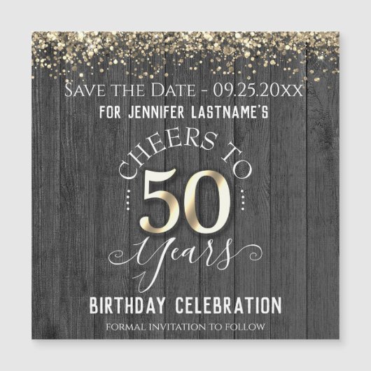 50e gouddag Sparen de Datum Magnet (Voorkant)