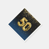 50e gouden ballonnen en Confetti Napkins Servet (Hoek)