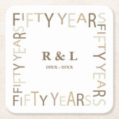 50e gouden bruiloft Jubileum cadeau Kartonnen Onderzetters (Voorkant)
