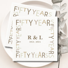 50e gouden bruiloft Jubileum cadeau papier Servet