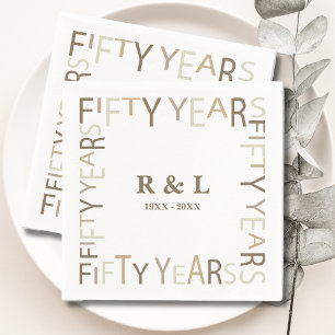 50e gouden bruiloft Jubileum cadeau papier Servet