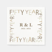 50e gouden bruiloft Jubileum cadeau papier Servet (Voorkant)