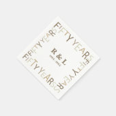 50e gouden bruiloft Jubileum cadeau papier Servet (Hoek)
