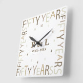 50e gouden bruiloft Jubileum cadeau Vierkante Klok (Hoek)