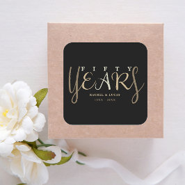 50e gouden bruiloft Jubileum cadeau Vierkante Sticker