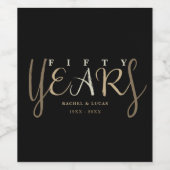 50e gouden bruiloft Jubileum cadeau Wijn Etiket (Enkel label)