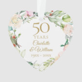 50e gouden bruiloft Jubileum Floral Keepomwille Ornament (achterkant)