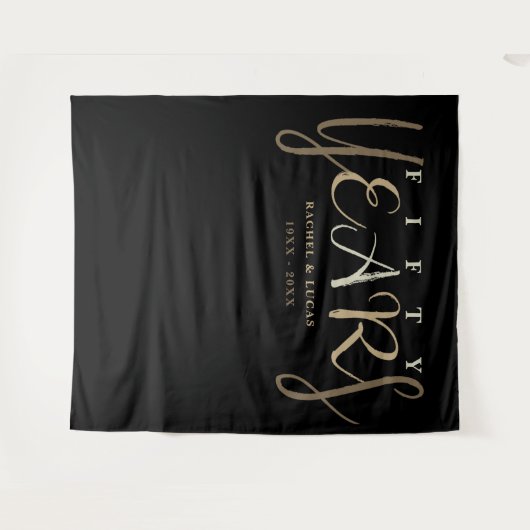 50e gouden bruiloft Jubileum foto achtergrond Wandkleed (Voorkant (horizontaal))