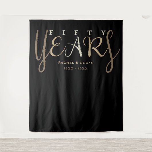 50e gouden bruiloft Jubileum foto achtergrond Wandkleed (Voorkant)