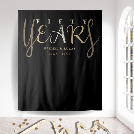 50e gouden bruiloft Jubileum foto achtergrond Wandkleed