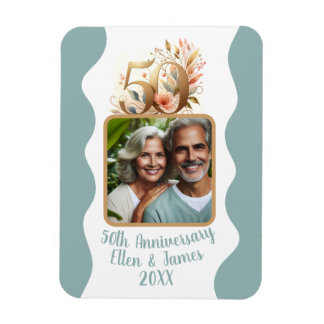 50e gouden bruiloft Jubileum foto Keepsake Magneet