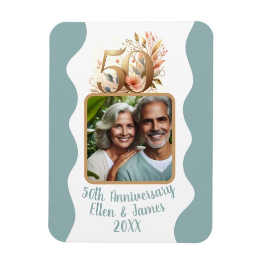 50e gouden bruiloft Jubileum foto Keepsake Magneet (Verticaal)