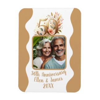 50e gouden bruiloft Jubileum foto Keepsake Magneet