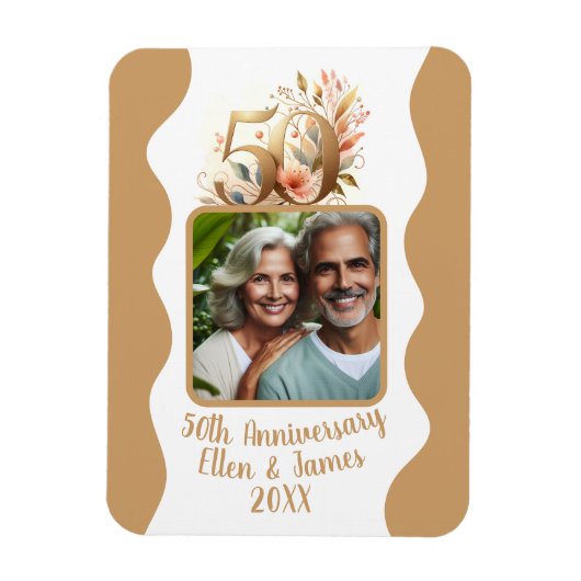 50e gouden bruiloft Jubileum foto Keepsake Magneet (Verticaal)