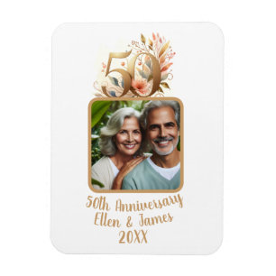 50e gouden bruiloft Jubileum foto Keepsake Magneet