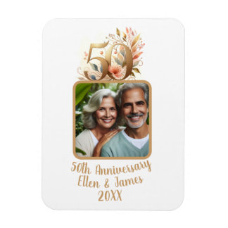 50e gouden bruiloft Jubileum foto Keepsake Magneet