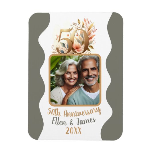 50e gouden bruiloft Jubileum foto Keepsake Magneet (Verticaal)