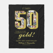 50e gouden bruiloft Jubileum fotocollage Fleece Deken (Voorkant)