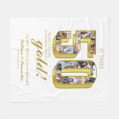 50e gouden bruiloft Jubileum fotocollage Fleece Deken (Voorkant (Horizontaal))