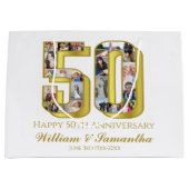 50e gouden bruiloft Jubileum fotocollage Groot Cadeauzakje (Voorkant)