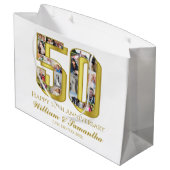 50e gouden bruiloft Jubileum fotocollage Groot Cadeauzakje (Achterkant Gekanteld)