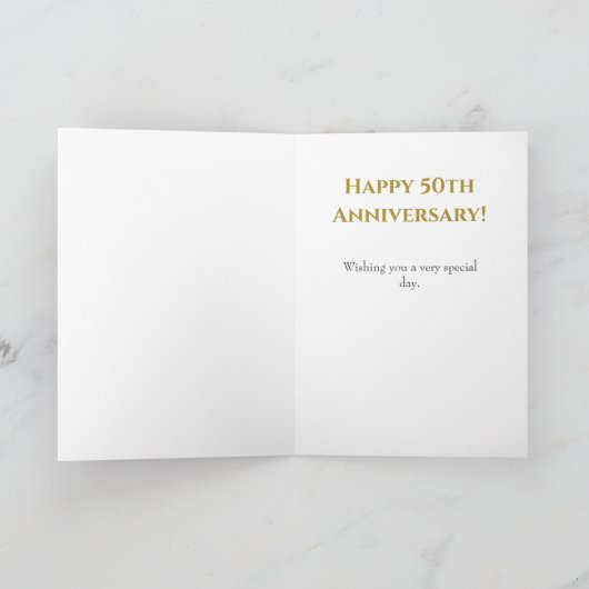 50e gouden bruiloft Jubileum fotocollage Kaart (Binnen)