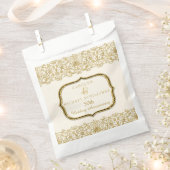 50e gouden bruiloft Jubileum goud n wit Bedankzakje (Geknipt)